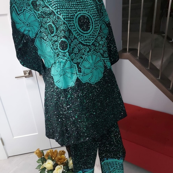 Africa Silk Adire Caftan - Picture 8 of 16